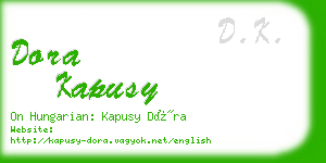 dora kapusy business card